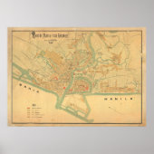  Manila Philippines Map (1898) Poster (Voorkant)