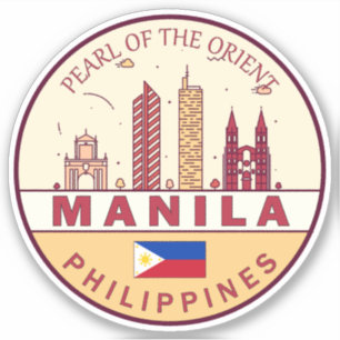 Manilla Filipijnen City Skyline Emblem Sticker