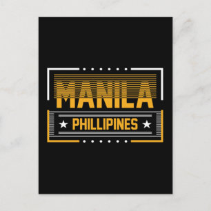 Manilla Filipijnen Moderne typografie Reisontwerp Briefkaart
