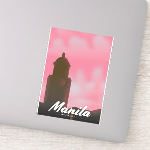Manilla Filipijnen reisposter. Sticker