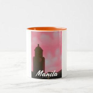 Manilla Filipijnen reisposter. Tweekleurige Koffiemok