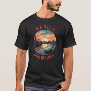 Manilla Filipijnen Retro Distress Circle T-shirt