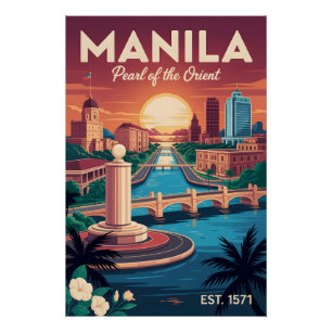 Manilla Filipijnen Retro Reisposter Kunst Perfect Poster