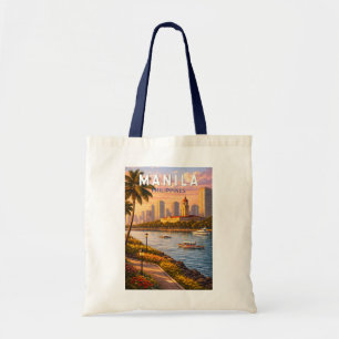 Manilla Filipijnen Silhouette Illustratie Reis Kun Tote Bag