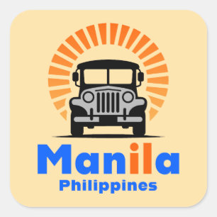 Manilla Filipijnen Zuidoost-Azië Vierkante Sticker