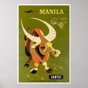 Manilla Reisposter Filipijnen Kunst Qantas Poster