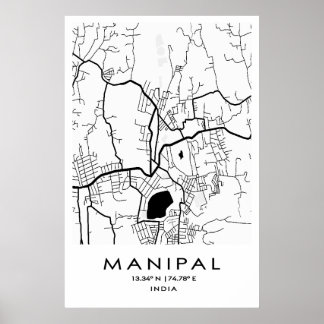 Manipal Map Poster | Karnataka | India