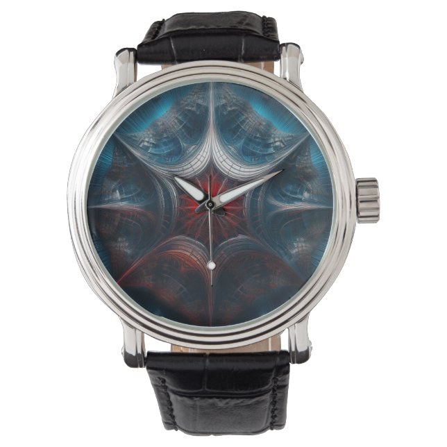 Manipulated Mandelbrot with Starburst Center  Horloge (Voorkant)