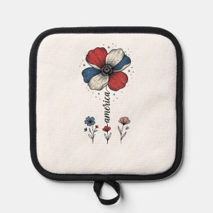 Manique Amérique Fleuriste Patriotique Vintage Vector Desi