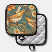Manique Art Nouveau Birds and Flowers Pot Holder (Recto/Verso)