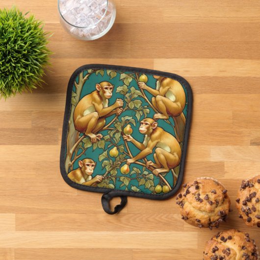 Manique Art Nouveau Monkey Pot Holder (De haut en bas)