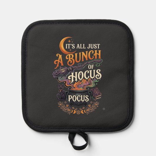 Manique Balai de sorcière Hocus Pocus Chat noir Chaudron m (Recto)