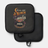 Manique Balai de sorcière Hocus Pocus Chat noir Chaudron m (Recto/Verso)