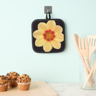 Manique Big Jaune Dahlia sur Black Floral