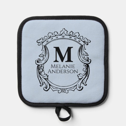Manique Blason Monogramme Bleu Élégant (Recto)
