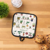 Manique Boho Plante Lady Illustration Art Personnalisé (De haut en bas)