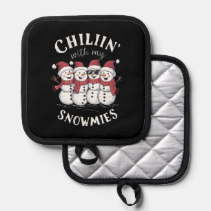 Manique Bonhomme de neige Noël Chillin Avec Mes Cadeaux Sn