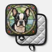 Manique Boston Terrier Pot Holders (Recto/Verso)
