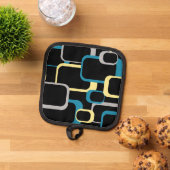 Manique Carré rétro bleu gris jaune gris noir Arrière - pl (De haut en bas)