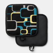 Manique Carré rétro bleu gris jaune gris noir Arrière - pl (Recto/Verso)