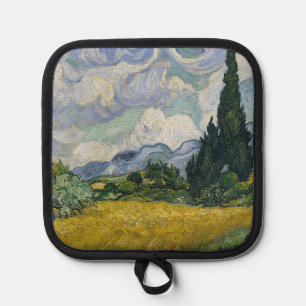 Manique Champ de blé avec cyprès, peinture à l'huile, Van