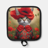 Manique Chat avec une robe faite de coquelicot (Recto)