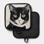 Manique Chat noir avec une attitude de chat (Recto/Verso)