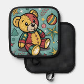 Manique Chaussures de Noël Ours en peluche (Recto/Verso)