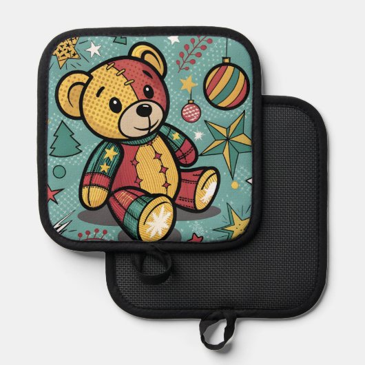 Manique Chaussures de Noël Ours en peluche (Recto/Verso)