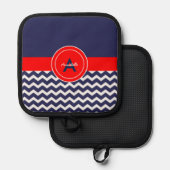 Manique Chevron bleu foncé (Recto/Verso)