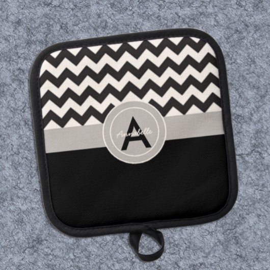 Manique Chevron Gris Noir