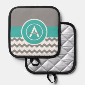 Manique Chevron Gris Sarcelle (Recto/Verso)