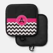 Manique Chevron rose noir (Recto/Verso)