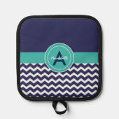 Manique Chevron Turquoise bleu foncé (Recto)
