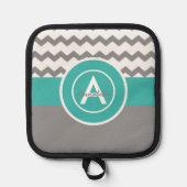 Manique Chevron Turquoise gris (Recto)