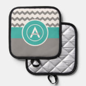 Manique Chevron Turquoise gris (Recto/Verso)