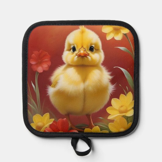 Manique Chick With Flowers Pot Holder (Recto)