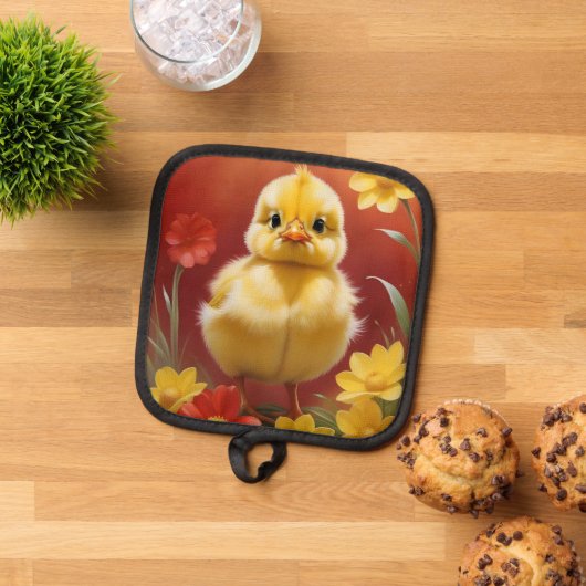 Manique Chick With Flowers Pot Holder (De haut en bas)