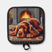 Manique Chiot de coin irlandais dormant au coin d'une chem (Recto)