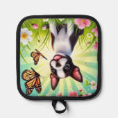 Manique Chiot mignon avec fleurs et papillons (Recto)