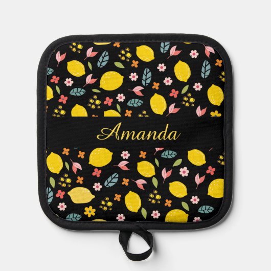 Manique Citrons Et Fleurs | Nom personnalisé (Recto)