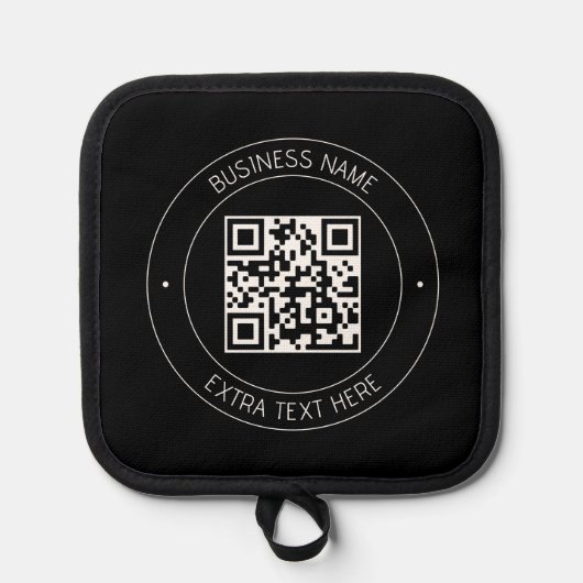 Manique Code QR et texte modifiable | Noir et blanc (Recto)