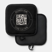 Manique Code QR et texte modifiable | Noir et blanc (Recto/Verso)
