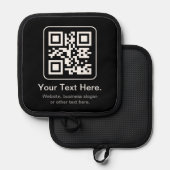 Manique Code QR scannable moderne | Noir Blanc & Gris (Recto/Verso)