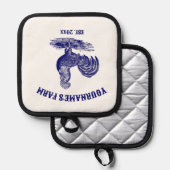 Manique Coq bleu et blanc (Recto/Verso)