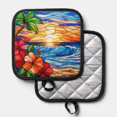 Manique Coucher de soleil tropical au style verre tendu su (Recto/Verso)