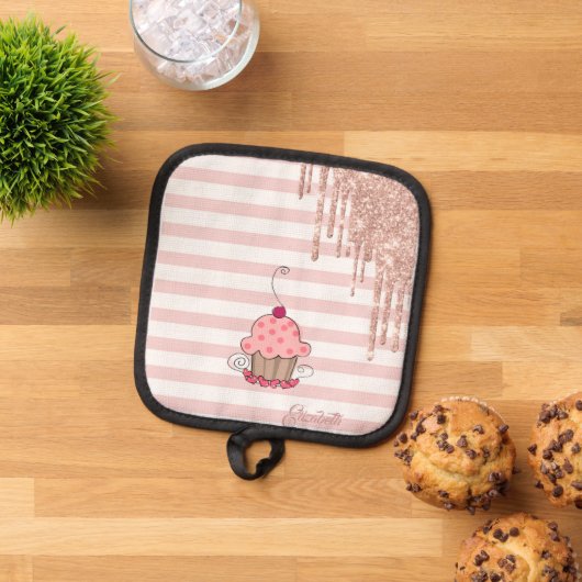 Manique Cupcake, Drips de paillettes, Rayures (De haut en bas)