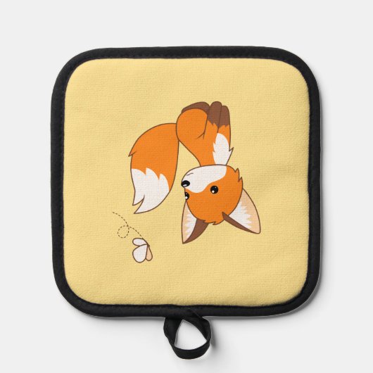 Manique Cute Little Fox regarde Papillon jaune (Recto)