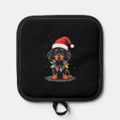 Manique Dachshund Christmas Lights Santa Hat Xmas Dog Love (Recto)