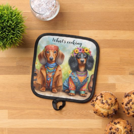 Manique Dachshund Hippie (De haut en bas)